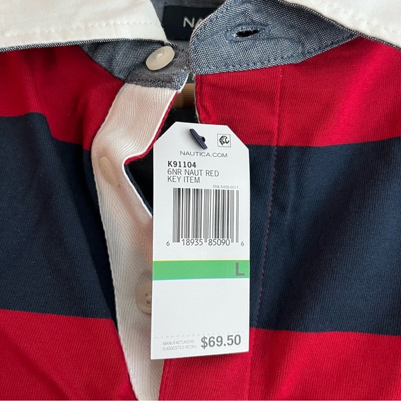 nautical striped short sleeve polo shirt NWT - Picture 3 of 3